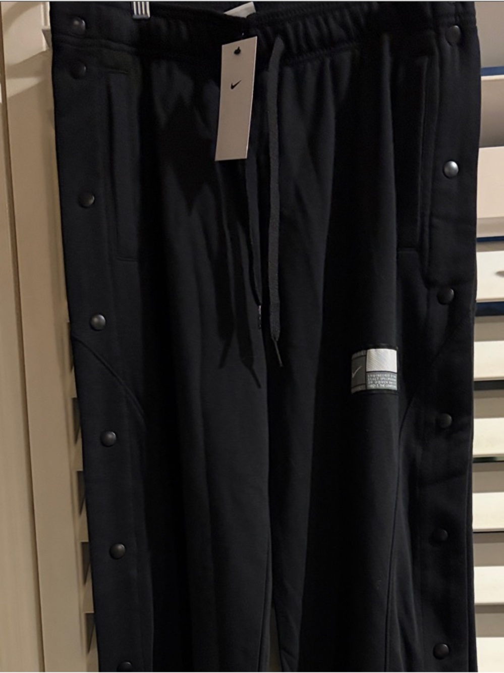 Nike Black Snap-Button Track Joggers